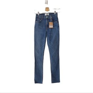 NWT Reformation Riley Frayed Denim Jeans- Size 24 in Rhine